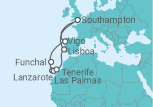 Itinerário do Cruzeiro Ilhas Canárias - Princess Cruises