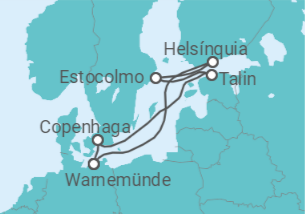 Itinerário do Cruzeiro Estónia, Dinamarca, Alemanha, Finlândia - MSC Cruzeiros