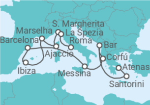 Itinerário do Cruzeiro De Atenas a Civitavecchia (Roma) - Princess Cruises