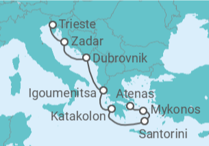 Itinerário do Cruzeiro Grécia, Croácia - Oceania Cruises
