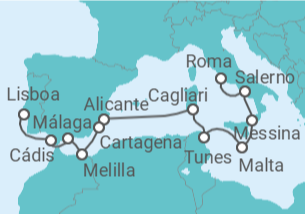 Itinerário do Cruzeiro De Civitavecchia (Roma) a Lisboa - Oceania Cruises