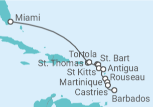 Itinerário do Cruzeiro De Miami a Bridgetown (Barbados) - Oceania Cruises