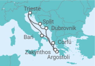 Itinerário do Cruzeiro Grécia, Croácia, Itália - Costa Cruzeiros