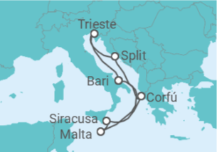 Itinerário do Cruzeiro Itália, Grécia, Malta, Croácia - Costa Cruzeiros