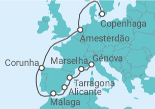 Itinerário do Cruzeiro Holanda, Espanha, França com Bebidas - MSC Cruzeiros