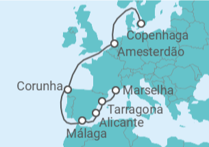Itinerário do Cruzeiro Holanda, Espanha com Bebidas - MSC Cruzeiros