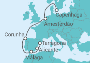Itinerário do Cruzeiro Holanda, Espanha com Bebidas - MSC Cruzeiros
