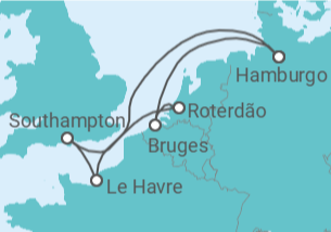 Itinerário do Cruzeiro Holanda, Bélgica, Alemanha, Reino Unido com Bebidas - MSC Cruzeiros