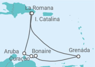 Itinerário do Cruzeiro Aruba, Curaçao, Bonaire, Santo Eustáquio e Saba com Bebidas - MSC Cruzeiros
