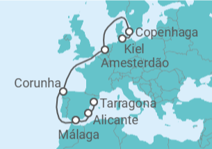 Itinerário do Cruzeiro Dinamarca, Holanda, Espanha com Bebidas - MSC Cruzeiros