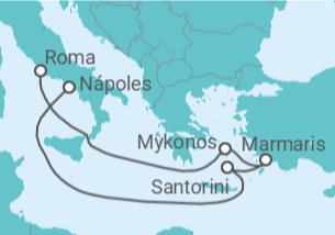 Itinerário do Cruzeiro Grécia, Turquia, Itália TI 2027 - MSC Cruzeiros