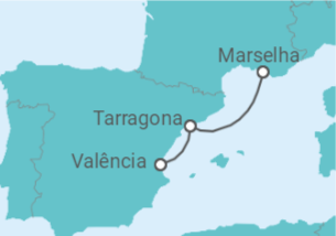 Itinerário do Cruzeiro Espanha TI - MSC Cruzeiros