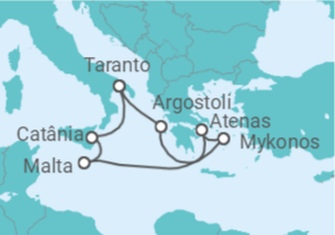 Itinerário do Cruzeiro Grécia, Malta, Itália TI - Costa Cruzeiros