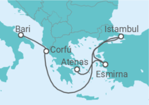 Itinerário do Cruzeiro Turquia, Grécia TI - MSC Cruzeiros