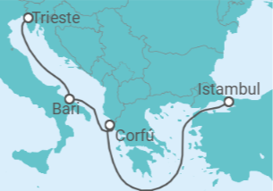 Itinerário do Cruzeiro Grécia, Itália TI - MSC Cruzeiros