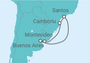 Itinerário do Cruzeiro Brasil, Uruguai, Argentina TI - MSC Cruzeiros