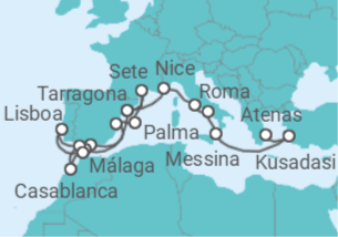 Itinerário do Cruzeiro De Atenas a Tarragona - Celestyal Cruises