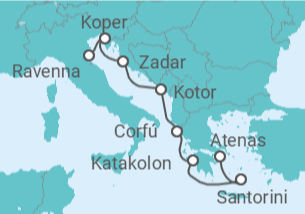 Itinerário do Cruzeiro De Atenas a Ravenna 2027 - NCL Norwegian Cruise Line
