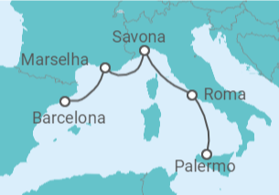 Itinerário do Cruzeiro Itália, França TI - Costa Cruzeiros