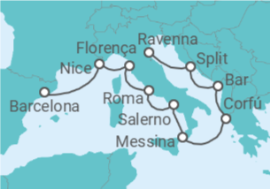 Itinerário do Cruzeiro França, Itália, Grécia, Croácia - NCL Norwegian Cruise Line