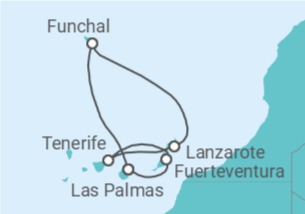 Itinerário do Cruzeiro Ilhas Canárias TI - Costa Cruzeiros