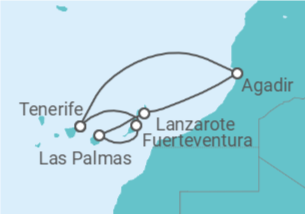 Itinerário do Cruzeiro Ilhas Canárias - Costa Cruzeiros