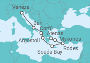 Itinerário do Cruzeiro Itália, Grécia - Costa Cruzeiros