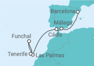 Itinerário do Cruzeiro Ilhas Canárias - Costa Cruzeiros
