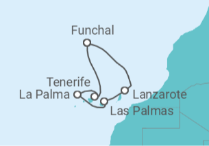 Itinerário do Cruzeiro Ilhas Canárias - Costa Cruzeiros
