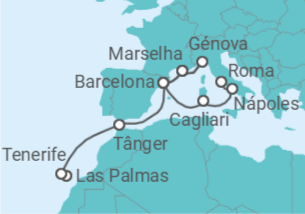 Itinerário do Cruzeiro De Las Palmas a Civitavecchia (Roma) - Costa Cruzeiros