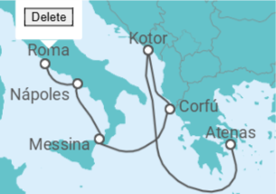 Itinerário do Cruzeiro Montenegro, Grécia, Itália - Holland America Line