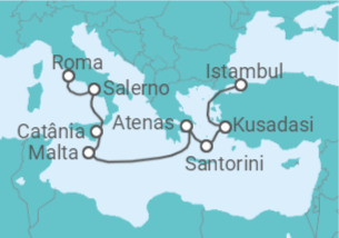 Itinerário do Cruzeiro Itália, Malta, Grécia, Turquia - NCL Norwegian Cruise Line