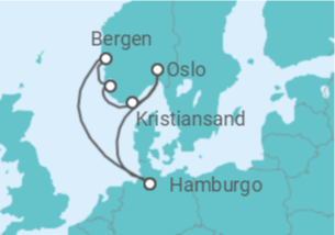 Itinerário do Cruzeiro Noruega TI - AIDA