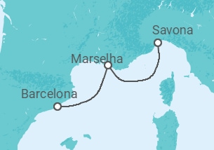 Itinerário do Cruzeiro França TI - Costa Cruzeiros