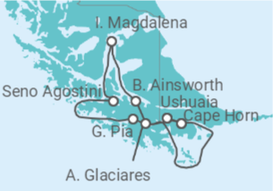 Itinerário do Cruzeiro Argentina - Australis
