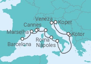 Itinerário do Cruzeiro De Barcelona a Veneza - Oceania Cruises