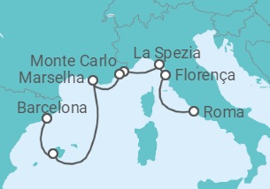 Itinerário do Cruzeiro Itália, Monaco, França, Espanha - Oceania Cruises