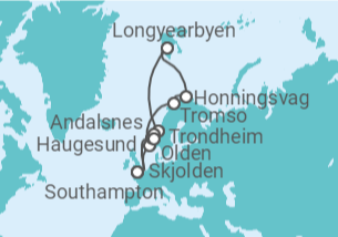 Itinerário do Cruzeiro Noruega - Princess Cruises