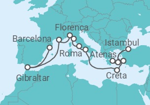 Itinerário do Cruzeiro De Barcelona a Atenas - Princess Cruises