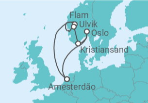 Itinerário do Cruzeiro Noruega - Holland America Line