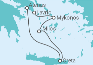 Itinerário do Cruzeiro Egeu Idílico - 4 dias - Celestyal Cruises