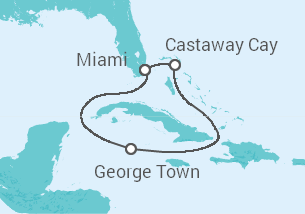 Itinerário do Cruzeiro Ilhas Caimão - Disney Cruise Line