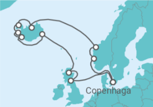 Itinerário do Cruzeiro Noruega, Islândia, Reino Unido - Holland America Line