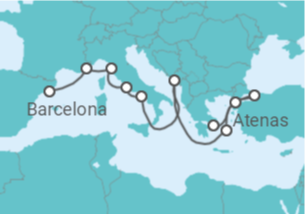 Itinerário do Cruzeiro De Atenas a Barcelona - Holland America Line