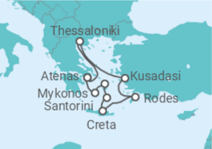 Itinerário do Cruzeiro Egeu Idílico - Celestyal Cruises