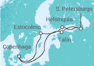 Itinerário do Cruzeiro Estónia, Rússia, Finlândia, Suécia - Disney Cruise Line