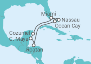 Itinerário do Cruzeiro Bahamas, EUA, Honduras, México - MSC Cruzeiros