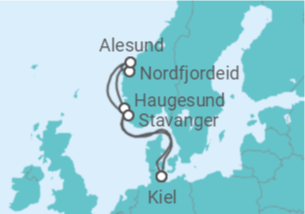 Itinerário do Cruzeiro Noruega - AIDA