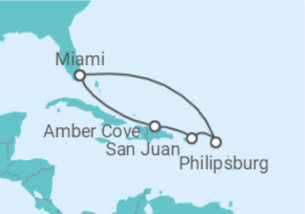 Itinerário do Cruzeiro Porto Rico, Sint Maarten - Carnival Cruise Line