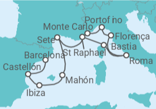 Itinerário do Cruzeiro De Barcelona a Monte Carlo (Mónaco) - Oceania Cruises